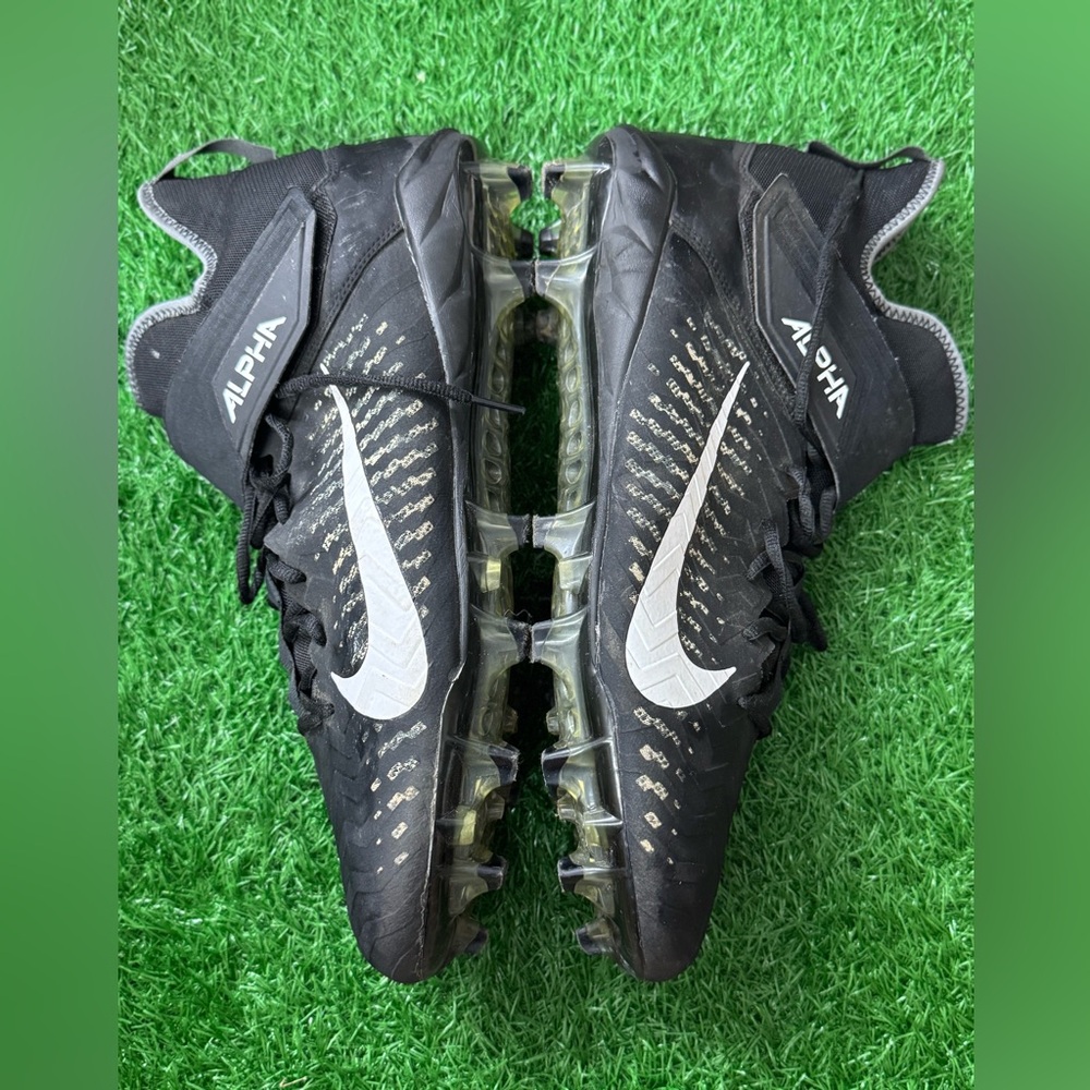 Nike Men's Alpha‎ Menace Pro 2 D Football Cleats - Black/White Size 15